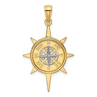 14K Two-Tone Gold Star Charm