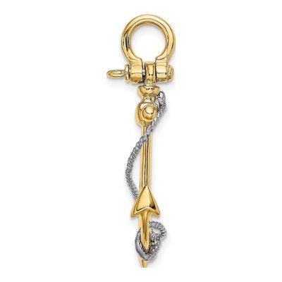 14K Two-Tone Gold 3-D Anchor Charm – view 3