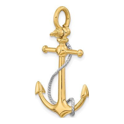 14K Two-Tone Gold 3-D Anchor Charm – view 6