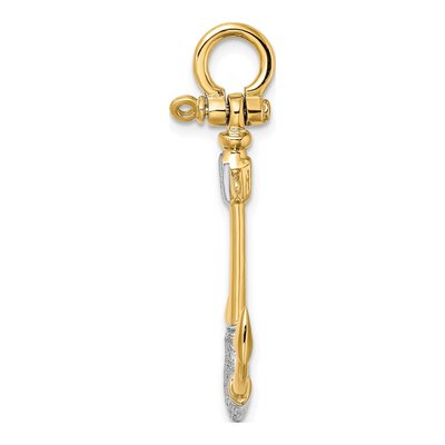 14K Yellow Gold 3D Anchor Charm – view 3