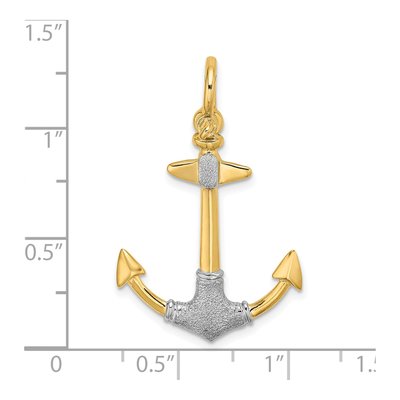 14K Yellow Gold 3D Anchor Charm – view 4