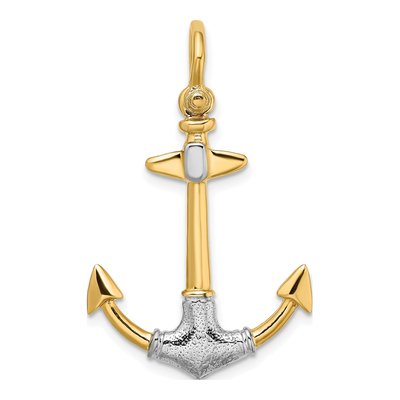 14K Yellow Gold 3D Anchor Charm – view 5