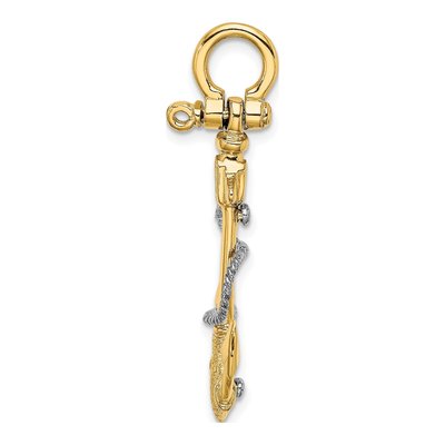 14K Two-Tone Gold Anchor Charm – view 3