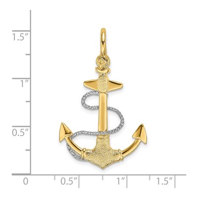14K Two-Tone Gold Anchor Charm – view 4