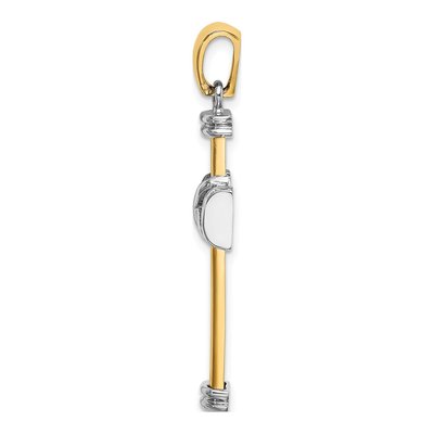 14K Two-Tone Gold Center Cross Charm – view 3