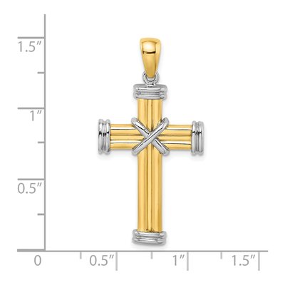 14K Two-Tone Gold Center Cross Charm – view 4