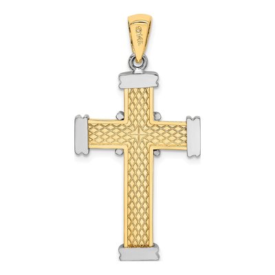 14K Two-Tone Gold Center Cross Charm – view 5