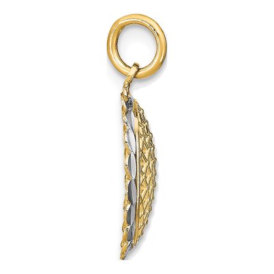 14K Yellow Gold Diamond-Cut Sunflower Pendant – view 3