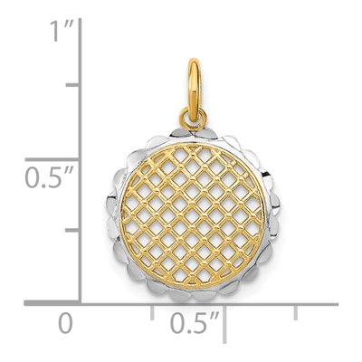 14K Yellow Gold Diamond-Cut Sunflower Pendant – view 4