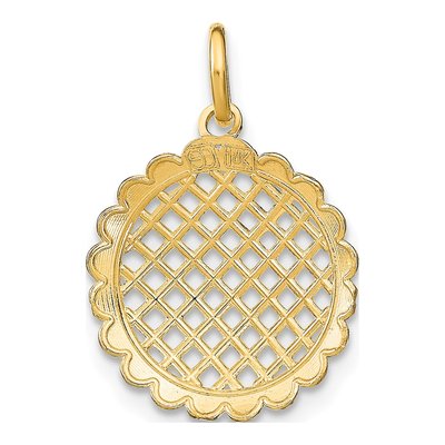 14K Yellow Gold Diamond-Cut Sunflower Pendant – view 5