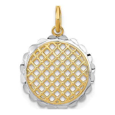 14K Yellow Gold Diamond-Cut Sunflower Pendant