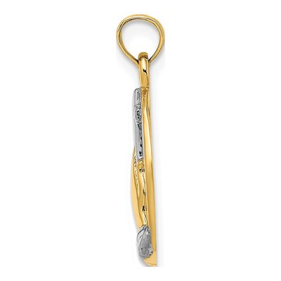 14K Yellow Gold Praying Hands Cross Charm – view 3