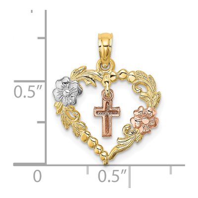 14K Two-Tone Gold Heart Charm – view 3