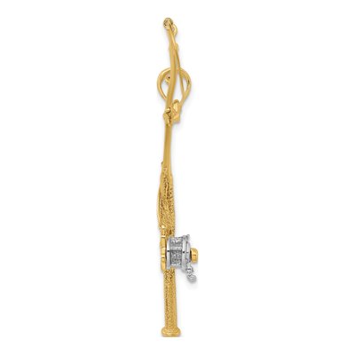14K Yellow Gold Fishing Pole Reel Charm – view 3