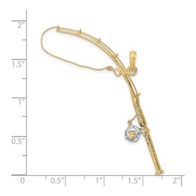 14K Yellow Gold Fishing Pole Reel Charm – view 4