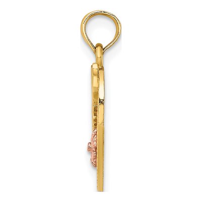 14K Two-Tone Gold Mother Heart Flower Number 1 Charm – view 3