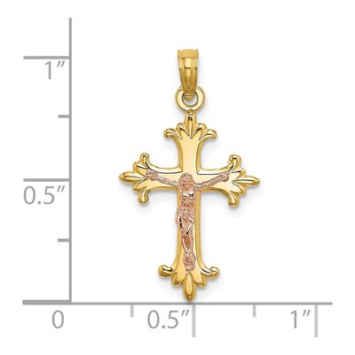 14K Two-Tone Gold Crucifix Pendant – view 4