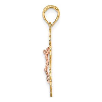 14K Two-Tone Gold Crucifix Charm – view 3