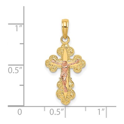 14K Two-Tone Gold Crucifix Charm – view 4