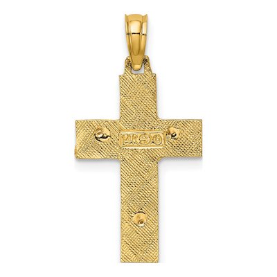 14K Two-Tone Gold Latin Crucifix Pendant – view 5