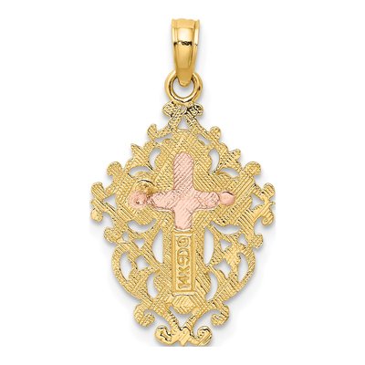 14K Two-Tone Gold Crucifix Charm – view 5
