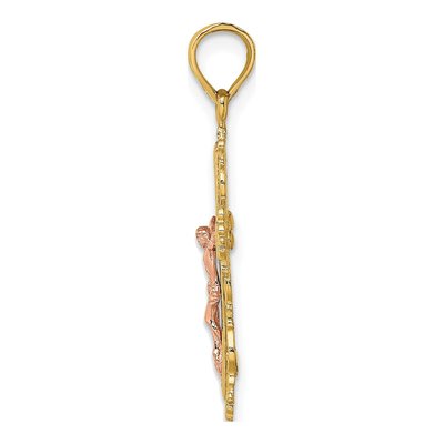 14K Two-Tone Gold Crucifix Charm – view 3