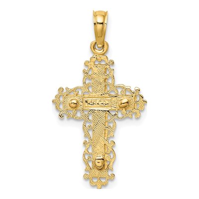 14K Two-Tone Gold Crucifix Charm – view 5