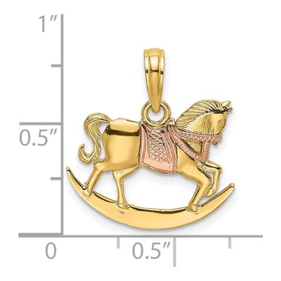 14K Two-Tone Gold Rocking Horse Pendant – view 4