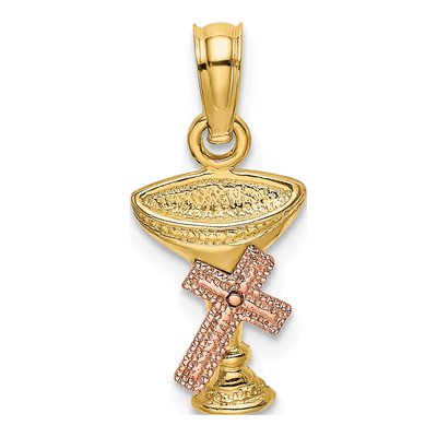 14K Two-Tone Gold Communion Cup Pendant