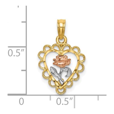 14K Two-Tone Gold Heart Charm – view 4