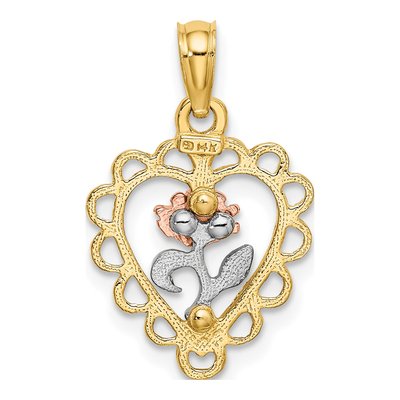 14K Two-Tone Gold Heart Charm – view 5