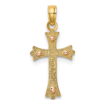 14K Two-Tone Gold Cross Pendant – view 5
