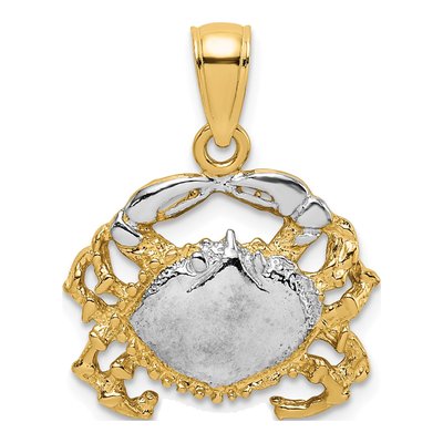 14K Yellow Gold Crab Charm