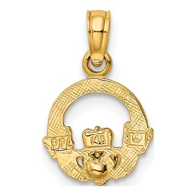 14K Two-Tone Gold Claddagh Heart Pendant – view 5