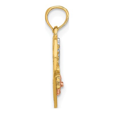 14K Two-Tone Gold Daughter Heart Number 1 Charm – view 3