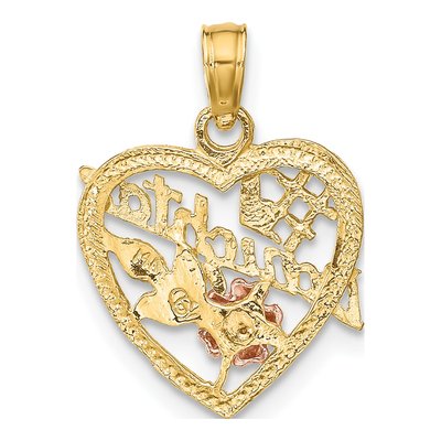 14K Two-Tone Gold Daughter Heart Number 1 Charm – view 5