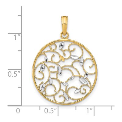 14K Yellow Gold Floral Medallion Pendant – view 4