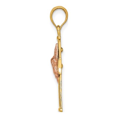 14K Two-Tone Gold Cross Pendant – view 3