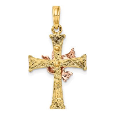 14K Two-Tone Gold Cross Pendant – view 5