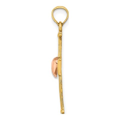 14K Two-Tone Gold Cross Pendant – view 3