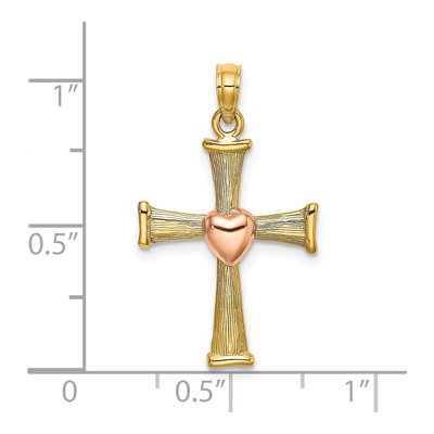 14K Two-Tone Gold Cross Pendant – view 4