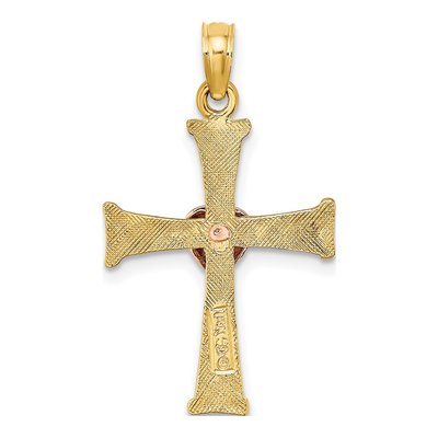 14K Two-Tone Gold Cross Pendant – view 5