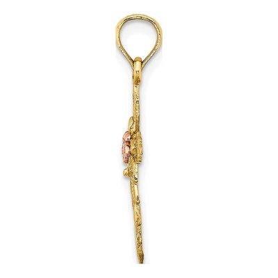 14K Two-Tone Gold Cross Charm – view 3