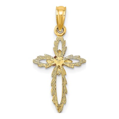 14K Two-Tone Gold Cross Charm – view 5