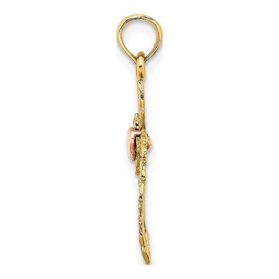 14K Two-Tone Gold Cross Pendant – view 3