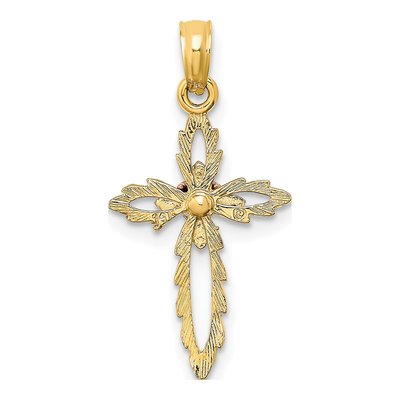 14K Two-Tone Gold Cross Pendant – view 5