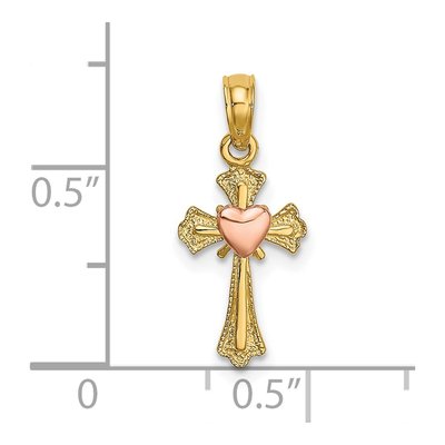14K Two-Tone Gold Cross Pendant – view 3