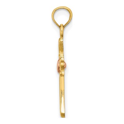 14K Two-Tone Gold Cross Pendant – view 3
