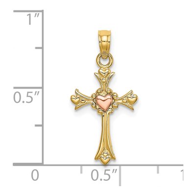14K Two-Tone Gold Cross Pendant – view 4