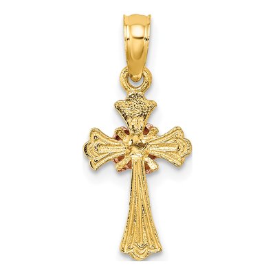 14K Two-Tone Gold Cross Charm – view 5